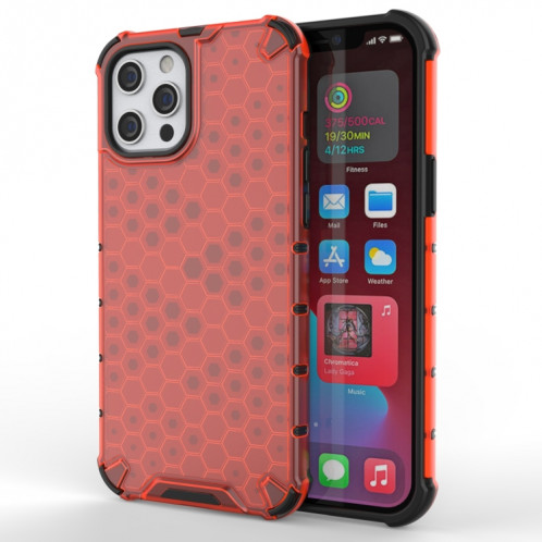 Étui de protection PC + TPU sur nid d'abeille antichoccle pour iPhone 13 (rouge) SH202D1081-37