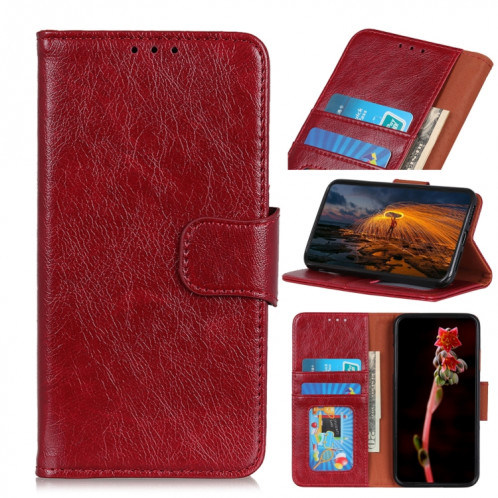 Texture Nappa Horizontal Horizontal Cuir Coating avec porte-cartes et portefeuille pour iPhone 13 (rouge) SH602C1372-37