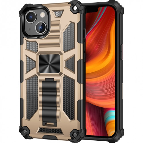 ARMOUR PHOTO TPU + PC Cas de protection magnétique avec support pour iPhone 13 (or) SH802E699-36