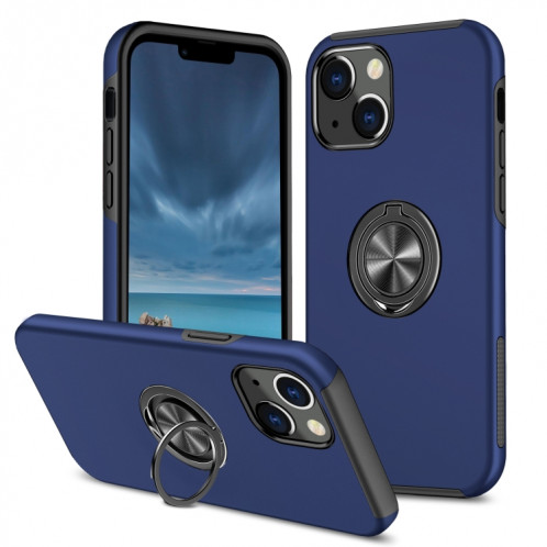 Cas protecteur magnétique PC + TPU avec support d'anneau invisible pour iPhone 13 (bleu) SH802C272-37