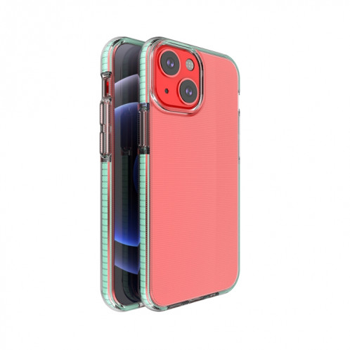 TPU Cas de protection antichoc double couleur pour iPhone 13 Mini (vert menthe) SH001C794-35