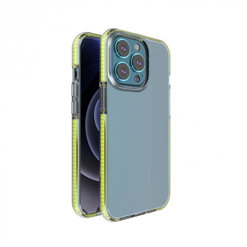 TPU Cas de protection antichoc double couleur pour iPhone 13 Pro (Jaune) SH003B1172-35