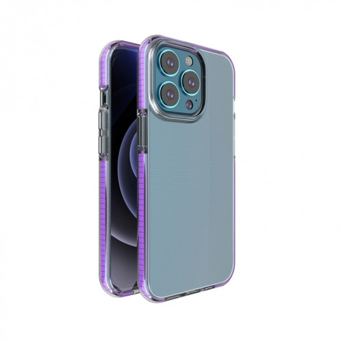 TPU Cas de protection antichoc double couleur pour iPhone 13 Pro (violet) SH003H906-35