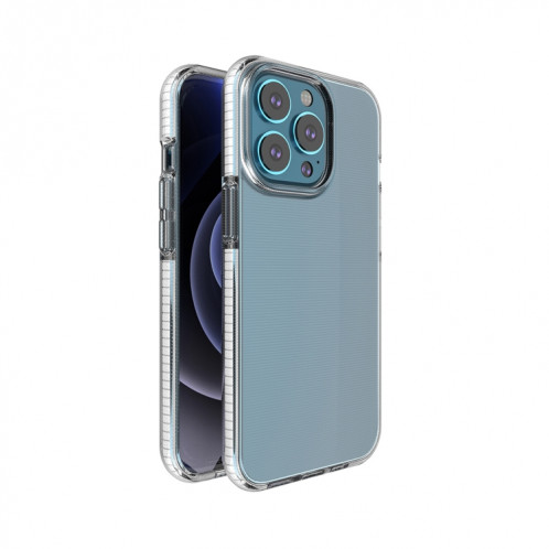 TPU Cas de protection antichoc double couleur pour iPhone 13 Pro (Blanc) SH003K306-35