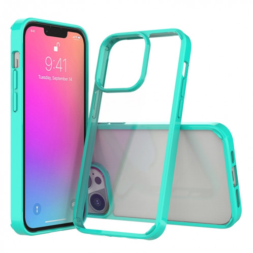 Étui de protection en acrylique TPU + acrylique aux chocs antichoc pour iPhone 13 Pro (Vert) SH703D1123-37