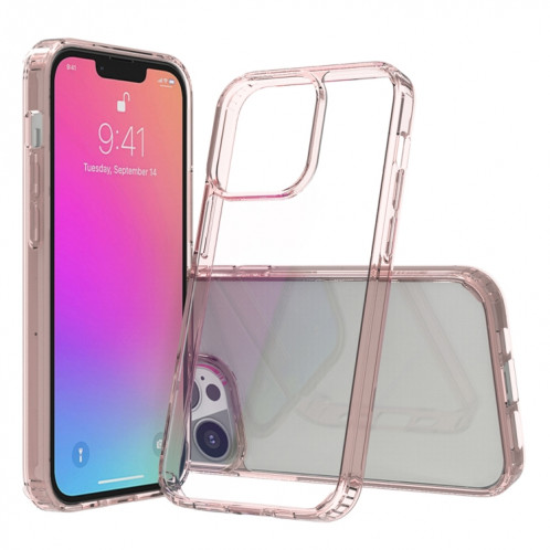 Étui de protection en acrylique TPU + acrylique anti-gratter pour iPhone 13 Pro (rose) SH703E1424-37