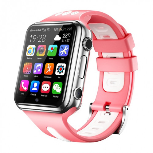 W5 1,54 pouce Screen Full-Fit Screen Dual Cameras Smart Phone Watch, Prise en charge de la carte SIM / Suivi GPS / Trajectoire en temps réel / Surveillance de la température, 2GB + 16 Go (Argent Rose) SH902D953-38