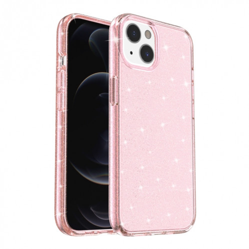 Terminatateur anti-chômage Cas de protection en poudre de paillettes pour iPhone 13 (rose) SH902A1549-37