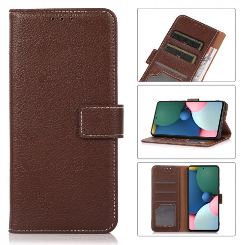 Litchi Texture PU + TPU Horizontal Flip Coatier Coffret avec porte-cartes et portefeuille pour iPhone 13 PRO (Brown) SH002B1968-37
