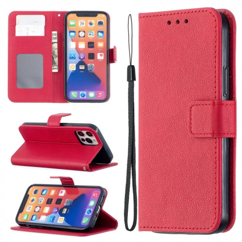 Texture longan Horizontale Flip PU Housse en cuir PU avec support et carte de portefeuille et cadre de portefeuille et photo pour iPhone 13 mini (rouge) SH001A1962-37