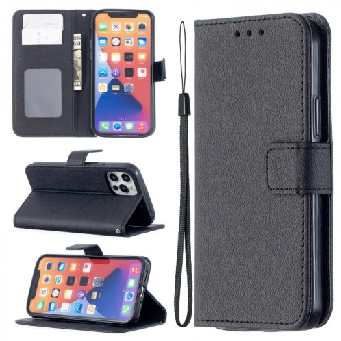 Texture Longan Horizontal Flip PU Coque en cuir PU avec support et carte de portefeuille et cadre de portefeuille et photo pour iPhone 13 (noir) SH002F1799-37