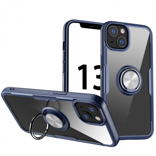 TPU TPU + TPU + acrylique antichoc avec porte-bague pour iPhone 13 mini (bleu) SH502B375-37