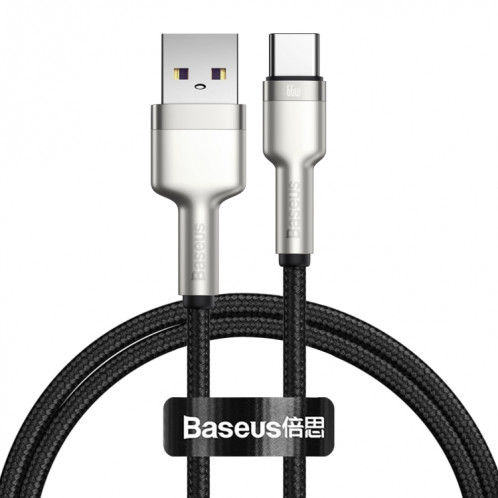 BASEUS CAKF000101 CAFFEE Série 66W USB au câble de données en métal USB-C / C / C / Type de type CABLE: 1M (noir) SB901A1146-38