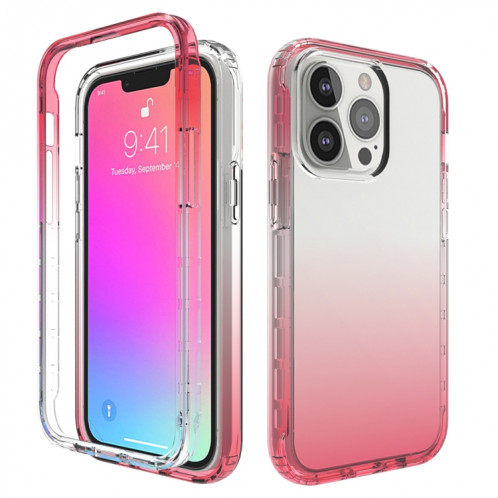 Changement progressif de la transparence élevée de la transparence des chocs à deux couleurs PC + TPU Candy Colors Cas de protection pour iPhone 13 (Rouge) SH402B1918-36