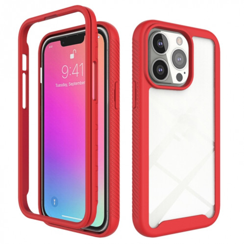 Coque Starry Sky Solid Color Série PC + Cas de protection TPU pour iPhone 13 Pro (rouge) SH502B655-37