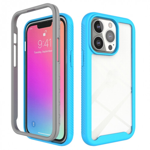 Starry Sky Solid Color Series PC + Cas de protection TPU pour iPhone 13 Pro (Bleu clair) SH502D266-37