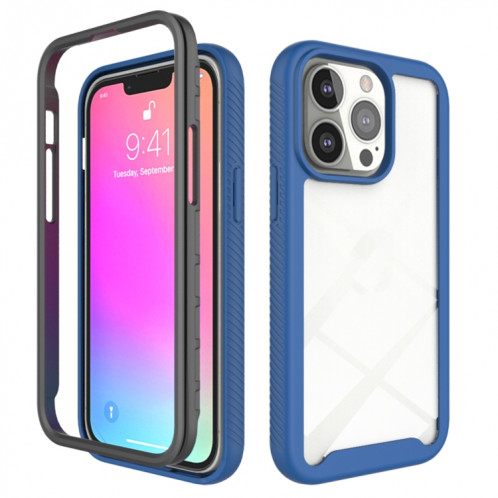 Coque Starry Sky Solid Color Série PC + TPU Cas de protection pour iPhone 13 Pro (Bleu foncé) SH502E884-37