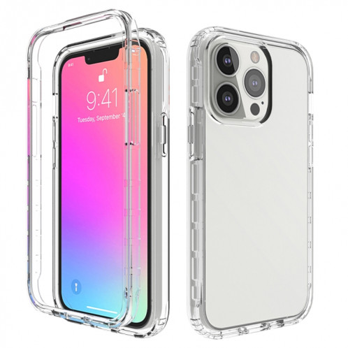 Changement progressif de la transparence élevée de la transparence de la transparence à deux couleurs PC + TPU Candy Colors Cas de protection pour iPhone 13 Pro (Transparent) SH901E948-36