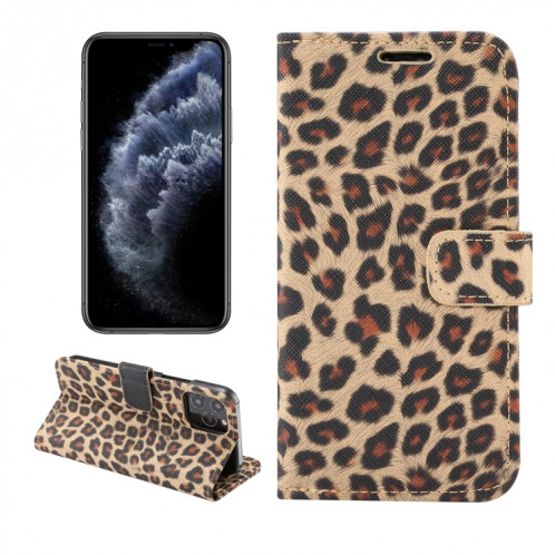 Motif léopard Horizontal Flip PC + Coque en cuir PU avec porte-carte et portefeuille pour iPhone 13 mini (jaune) SH601A305-38