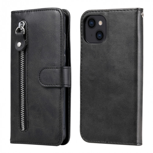 Texture de la mode Texture Zipper Horizontal Horizontal Horizontal Boîtier avec Stand & Card Slots & Portefeuille Fonction pour iPhone 13 (Noir) SH102C1243-37