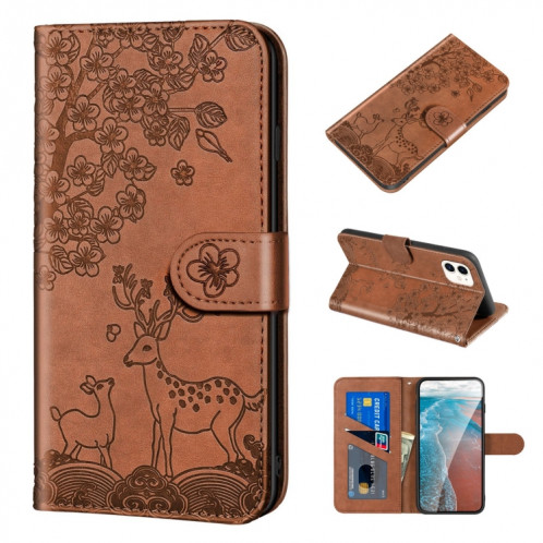 Modèle de gaufrage SIKA Pattern Horizontal Flip PU Coque en cuir PU avec support et carte de portefeuille et portefeuille et cadre photo pour iPhone 13 PRO (Brown) SH113E818-37