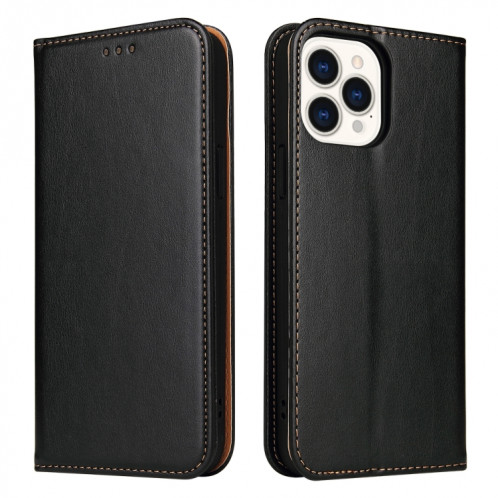 Fierre Shann Pu en cuir PU Texture Horizontal Flip Cuir Coffret avec porte-cartes et portefeuille pour iPhone 13 Pro (Noir) SF803A793-37
