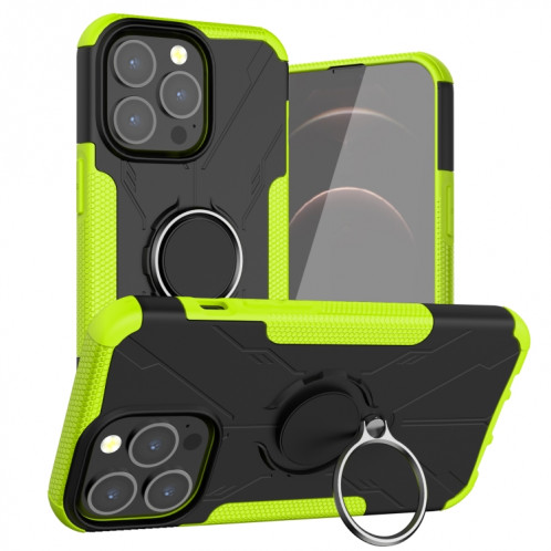 Armure Bear PC + TPU Cas de protection avec porte-bague pour iPhone 13 mini (vert) SH901E1237-37