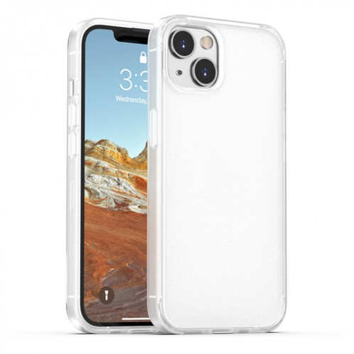 Peau Sentence PC dépoli Coque PC + TPU avec bouton de couleur pour iPhone 13 Mini (Blanc) SH201A1390-37