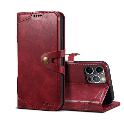 Calf Texture Boucle Horizontal Flip Cuir Case avec porte-cartes et portefeuille pour iPhone 13 (rouge) SH602C1669-37