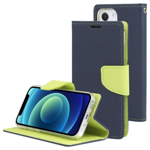 HOBOSPERY FANCY Diary Motif Cross Horizontal Flip Cuir Toot avec porte-cartes et portefeuille et portefeuille pour iPhone 13 (bleu marine) SG202F38-37