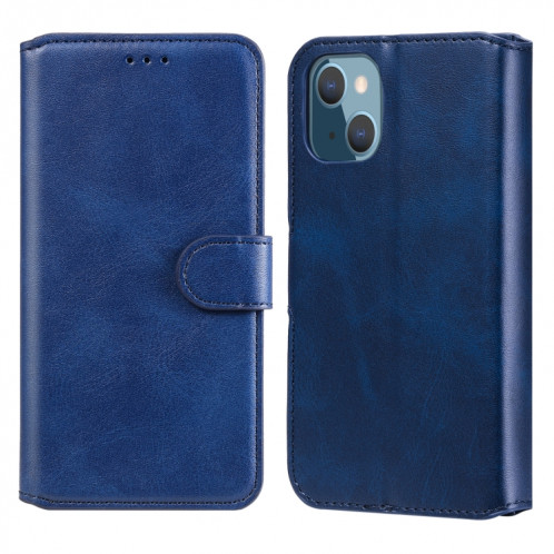 Texture de mollet classique PU + TPU Horizontal Flip Cuir Coating avec porte-cartes et portefeuille pour iPhone 13 mini (bleu) SH601A1371-37
