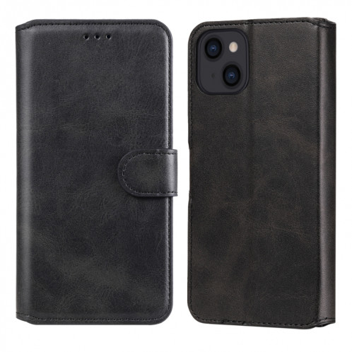 CLASSIC CALF TEXTURE PU + TPU Horizontal Flip Coating Coffret avec porte-cartes et portefeuille pour iPhone 13 (noir) SH602D1957-37
