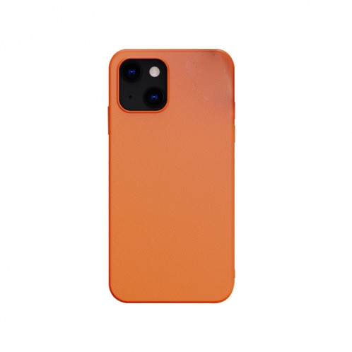 Coque pure de cuir de cuir de la peau pure pour iPhone 13 (orange) SH702D1831-37