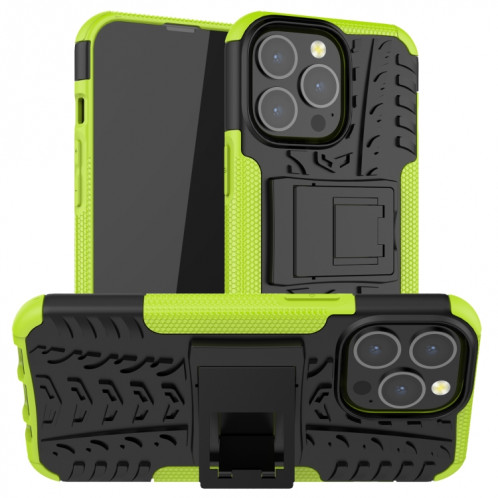 Texture de pneu TPU TPU + PC TPU + PC avec support pour iPhone 13 (vert) SH202F1017-37