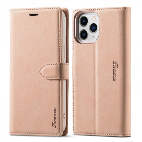 Forwenw F1 Série Matte Matte Strong Magnétisme Horizontal Flip Cuir Coffret avec support & Card Slots & Portefeuille et cadre photo pour iPhone 13 Pro (Rose Gold) SF403A1217-37