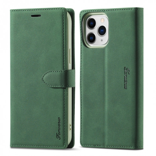 Forwenw F1 Série Matte Matte Strong Magnétisme Horizontal Flip Cuir Case avec support & Card Slots & Portefeuille et cadre photo pour iPhone 13 Pro (Vert) SF403B1716-37