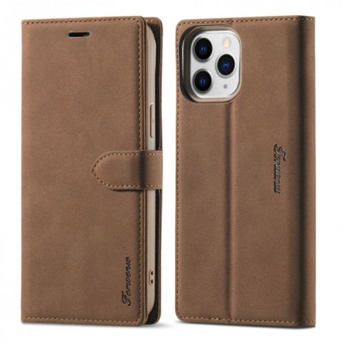 Forwenw F1 Série Matte Matte Strong Magnétisme Horizontal Flip Cuir Coating avec porte-cartes et cadre de portefeuille et cadre de portefeuille pour iPhone 13 PRO (Brown) SF403C1947-37