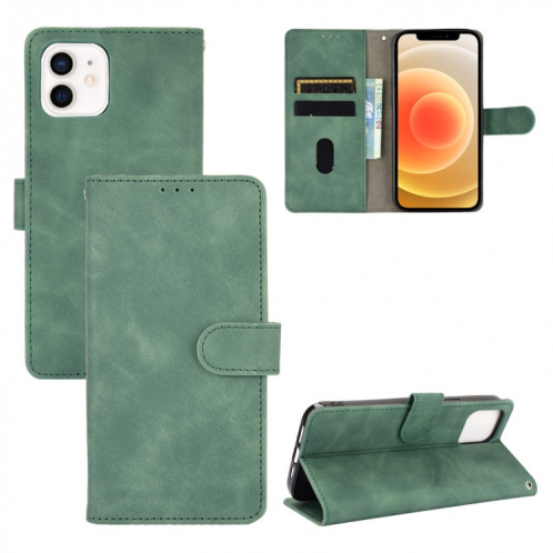 Couleur de couleur unie Senteuse Boucle magnétique Horizontale Flip Texture de veau PU Coque en cuir PU avec support & carte Slots & Portefeuille pour iPhone 13 Pro (Vert) SH002C784-36