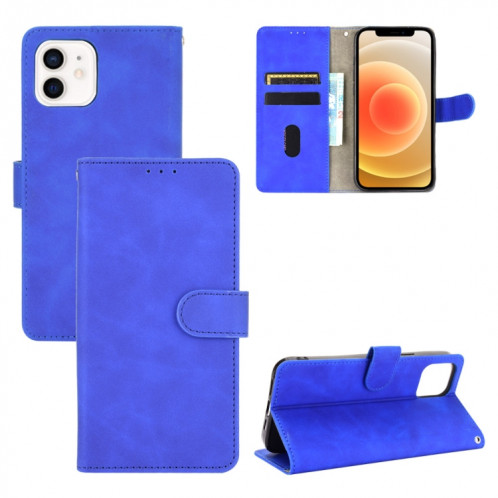 Couleur solide SHOKLE SELECTE Boucle magnétique Horizontal Flip Valf Texture PU Coque en Cuir avec support & Card Slots & Portefeuille pour iPhone 13 (Bleu) SH003B1799-36