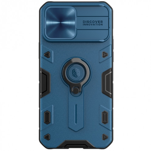 NiLLKIN Cams-cache-cache-camshield Armure Cas de protection avec porte-bague invisible pour iPhone 13 Pro (Bleu) SN102B122-39