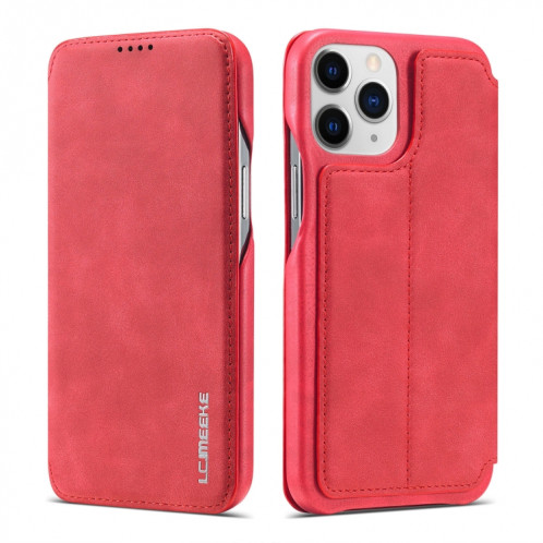 LC.IMEEKE HON HON Série Ancienne Série Horizontale Flip Coating avec support et emplacement de carte pour iPhone 13 Pro (rouge) SL803B1012-37