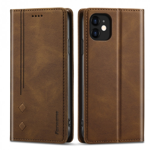 FORWENW F2 Série Horizontale magnétique Horizontal Horizon avec support et portefeuilles et portefeuille pour iPhone 13 (Brown) SF710A1249-37