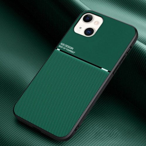 Cas de grain magnétique de grains de bande d'inclinaison classique PC + TPU pour iPhone 13 (Vert) SH002C1507-37