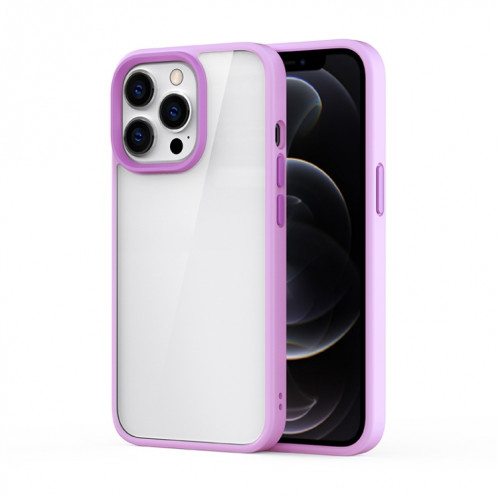 Bouclier Ming Bouclier Hybrid Transparent PC + TPU Case antichoc rattrapé pour iPhone 13 Pro (Violet) SH303F1039-38