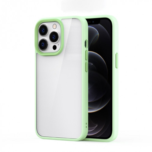 Ming Shield Hybrid Hybrid Transparent Case PC + TPU TPU Scratch Scratoches pour iPhone 13 Pro (vert clair) SH303G669-38