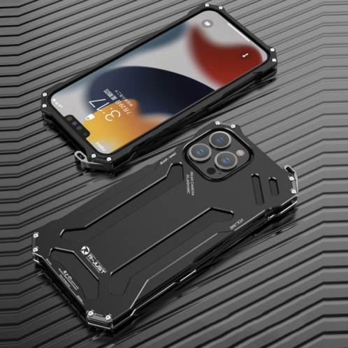 Étui de protection des métaux de métaux d'armure R-juste antichoc pour iPhone 13 Pro (Noir) SR903A1648-37