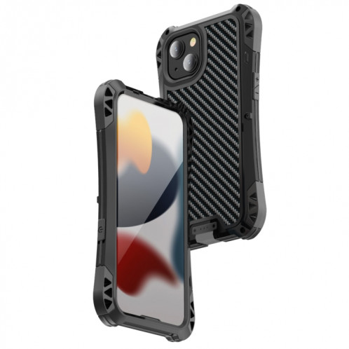 R-Just Amira Cas de protection en métal imperméable anti-poussière anti-poussière pour iPhone 13 Pro (Noir) SR003A1127-37