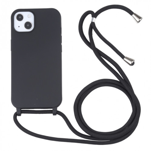 Couleurs Candy Couleurs TPU Cas de protection avec longe pour iPhone 13 (noir) SH202B565-36