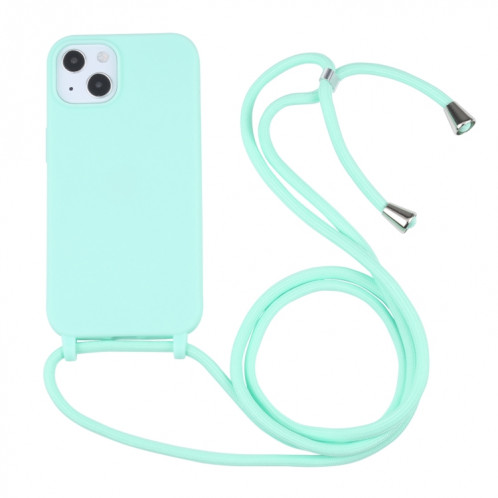 Couleurs de bonbons TPU Cas de protection avec lanière pour iPhone 13 Pro (vert menthe) SH203G1617-36