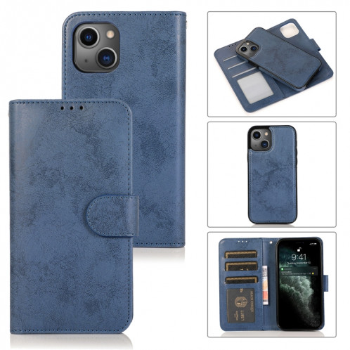 Étui de cuir horizontal horizontal rétro 2 en 1 et portefeuille pour iPhone 13 mini (bleu foncé) SH802E784-38